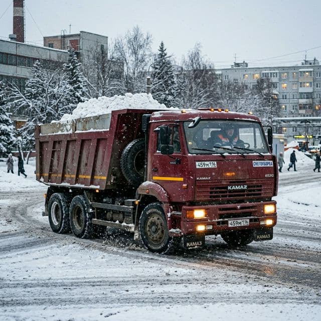 Красный КАМАЗ Самосвал